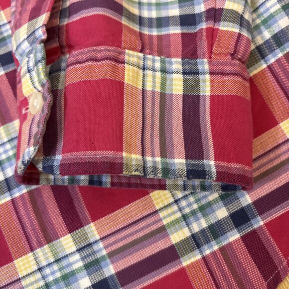 Polo Ralph Lauren Tartan Plaid Shirt Custom Fit 2XL Red Button Down Long Sleeve - Picture 8 of 8